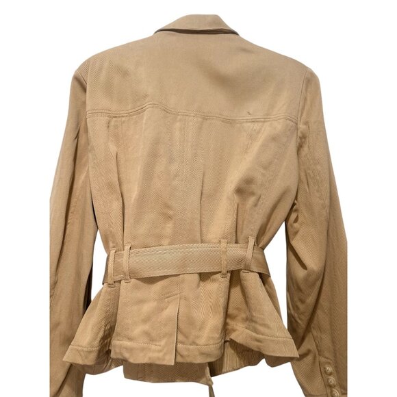 Emanuel Ungaro Safari Double Breasted Blazer Jacket Large Brown Equestrian Ridin - Picture 11 of 16